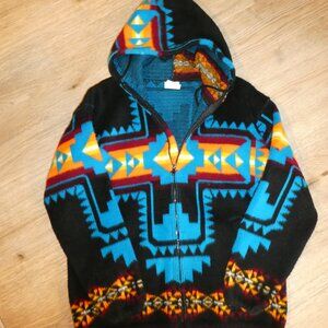 Wool Zippered Jacket with Hood-Medium